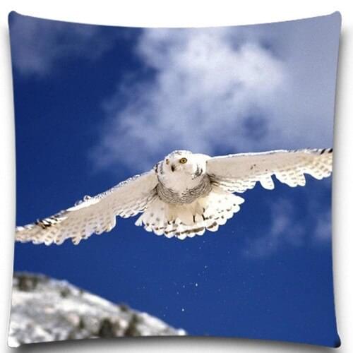 A dive down the White Owl 2D print creative Pillow case Square cotton polyester cushion cover 5 size 9 style