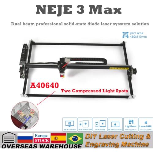 Master 2S Max 80Watt A40640 NEJE CNC Wood Laser Engraver Cutter Cutting Engraving Machine Router Lightburn LaserGRBL App Control