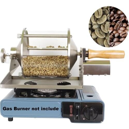 AC 100-240V Household Fuel Gas Coffee Beans Baking Machine Direct Fire Roaster Capacity 400G Glass Transparent Visualization