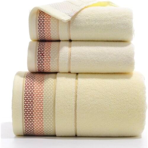 Drop Shipping 100% Cotton Bath Towel Set Hand Face Beach Swim Drying Shower Towel Sheet Washclothes 3pcs Sets