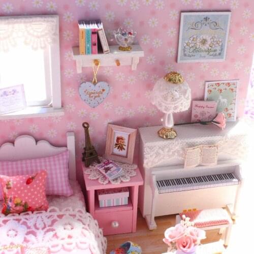 DIY Handicraft Miniature Dollhouse Toy Set with Dust Cover-Sunshine Princess