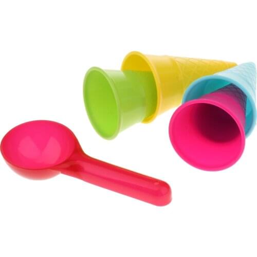 5pcs Beach Tools Set Sand Playing Toys For Kids Fun Water Beach Seaside Tools Child Ice Cream Maker Tools Set Gifts