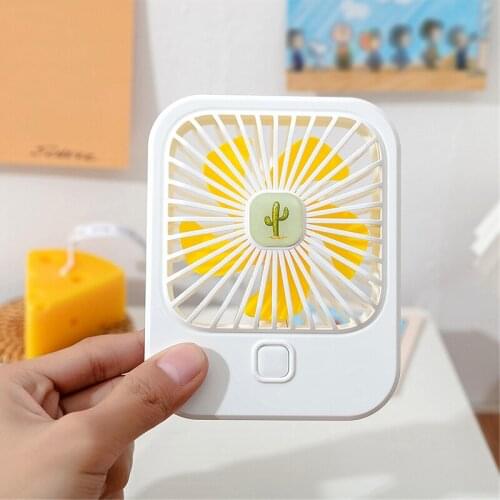 Mini Desktop Fan USB Rechargeable Mute Cooler with Stand 3 Modes Adjustable Angle Portable for Home Office JS22