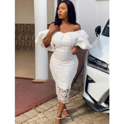 New Style Classic Design African Dashiki Party Lace Dress For Lady Size M - XXL High Material Back Zipper