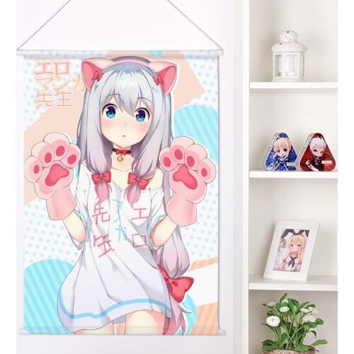 Flat New Japanese Anime Cartoon Izumi Sagiri Peach Skin Velvet Wall Scroll Poster Print Wall Art ainting Cuadros 2