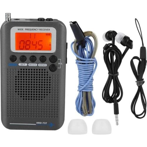 2021 Aircraft FullBand VHF Radio Portable FM AM SW Radio VHF CB 30-223MHZ 25-28MHZ Air 118-138MHZ with Dual Alarm Clock