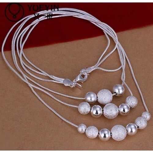 Silver plated pendant necklaces for women silver plated chain jewelry N020 Halskette for gift Wholesale