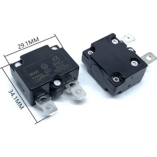 For KUOYUH Safety Switch Overload Switch Circuit Breaker Overcurrent Protector 88AR Series 8A 125/250VAC 32VDC Automatic Reset