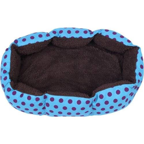 Promotion! Removable cushion House Bed for Pets Dog Cat S Blue, Black dots