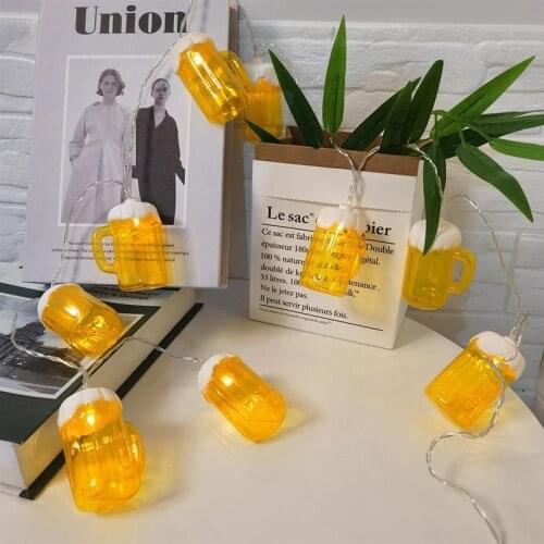 Beer Mug String Lights Christmas Fairy Lights Battery Powered Bar Christmas LED Light Club Dorm Party Wedding Decor String Light
