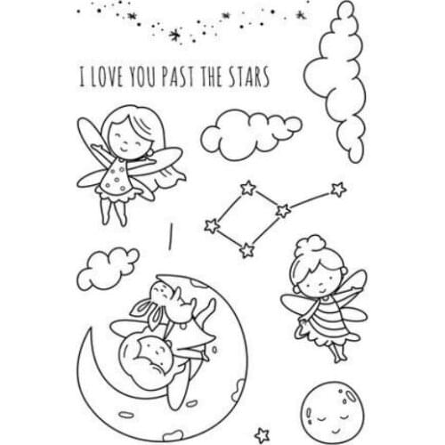 Fairy star Stamp Or stamp for DIY Scrapbooking/Card Making/Kids Fun Decoration Supplies A647