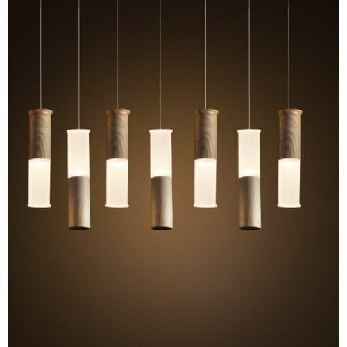 Creative Nordic Designer Solid Wood Acryl Stick Led 3w Pendant Light For Dining Room Bar Living Room 3/5/7/9 Heads 1162