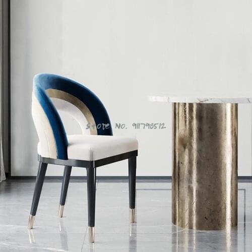 Message|Italian light luxury high-end dining chair home arc rainbow backrest makeup chair designer dining chair