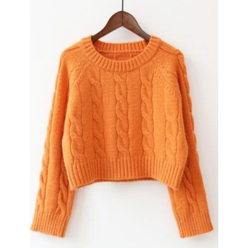 PEONFLY Cute Short Pullover Sweater Women 2020 Autumn Winter Korean Long Sleeve Knitted Loose Jumper Female Knitwear Clothes