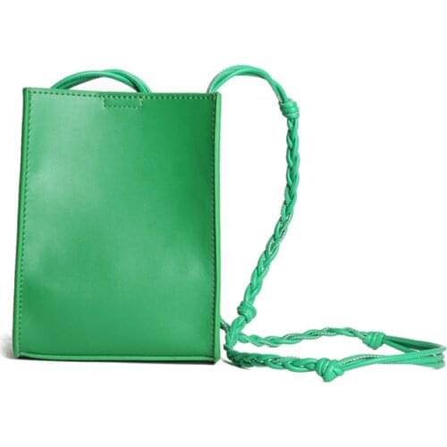 Weaving Shoulder Strap Women Small Flap Bag Genuine Leather Women Shoulder Bag Fashion New Mini Crossbody Bag Mobile Phone Bag