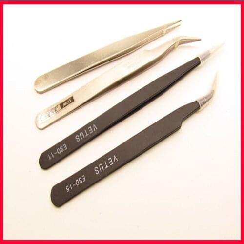 Precision stainless steel anti-static tweezers Straight tweezers Curved tweezers