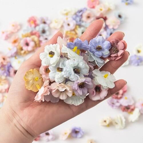 50-100 pieces of 3 cm daisy artificial flower silk fake flower wedding home decoration flower wall DIY wreath gift box head scra