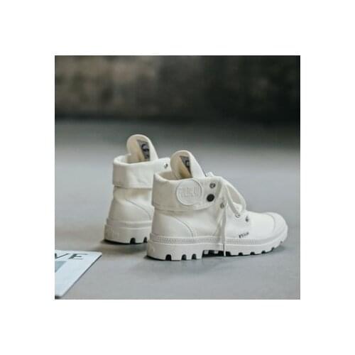 Womens autumn canvas breathable Martens casual lace-up thick-soled top boots