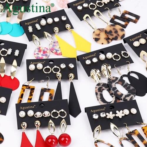 Agustina women Set earrings fashion jewelry drop earrings Set acrylic earrings long earring bohemian earings geometry Dangle cc