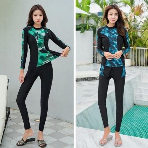 Diving Suit Swim Shorts For Women Surf Top Rashguard Swimdress High Waisted Bathing Suits Swimwear Womens Korea Bikini Set