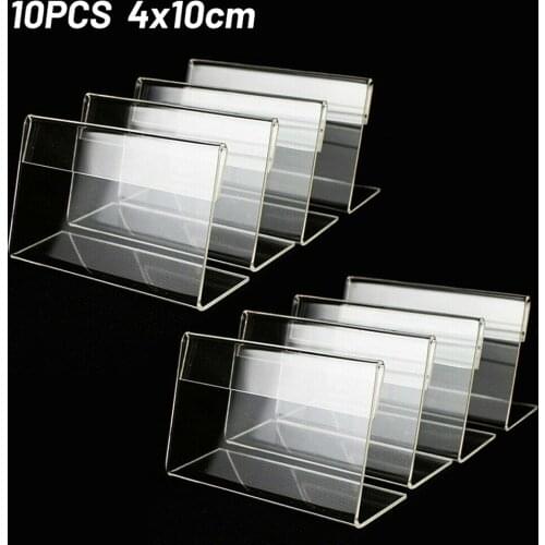 10 / 15pcs 4*10cm Acrylic Sign Display Stand Price Business Card Label Label Booth Counter Drop Shipping