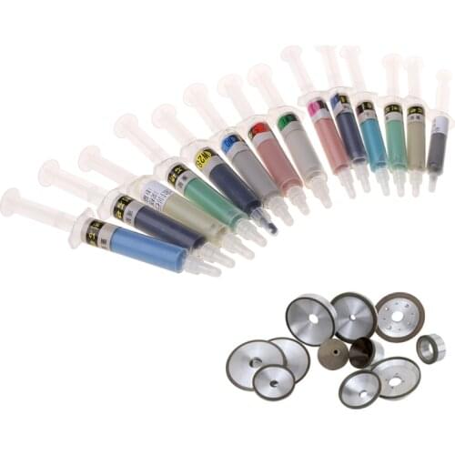 14pcs Diamond Polishing Lapping Paste Compound Syringes 0.5 ~40 Micron Glass Metal Grinding Polishing 400# - 30000