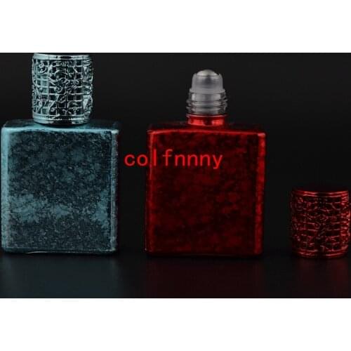 200pcs 17ml Empty Glass Roll-on Bottles Perfume Essential Oil UV Glass Travel Refillable Bottle Granite Marble Pattern Sample