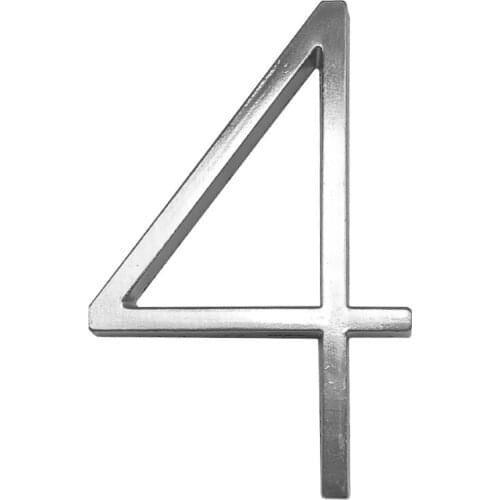 5 in Floating House Number #4 Letter A B C Name Plate Door Alphabet Letters Dash Slash Sign 5 Inch.Zinc Alloy Satin Nickel