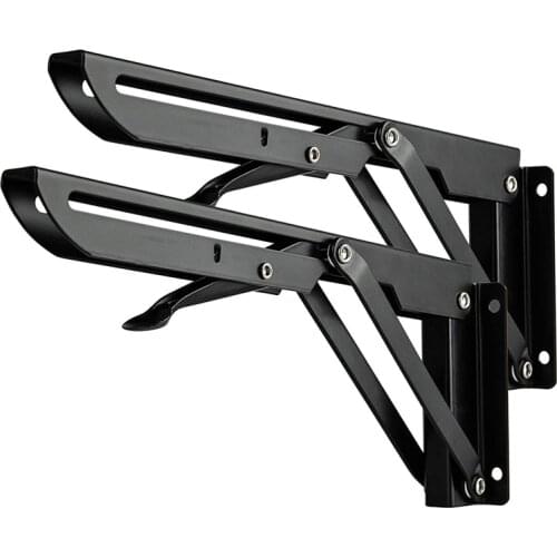 ABSF 2Pcs 12Inch Folding Shelve Brackets Heavy Duty Metal Shelving Support Bracket Wall Mounted Floating Shelve Bracket