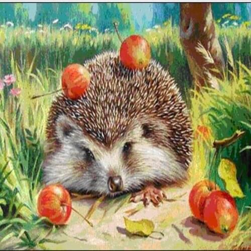 Diamond Embroidery The Hedgehog Diy Diamond Painting 3d round Drill Rhinestone Pasted Painting Cross Stitch Crafts Needlework
