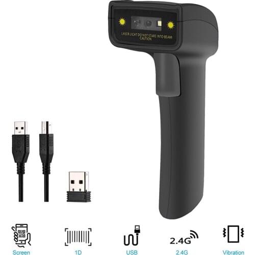 1D CCD Wireless Bar Code Scanner USB Wired Connections,16MB Storage Space,30-100 Meters Transmission Distance