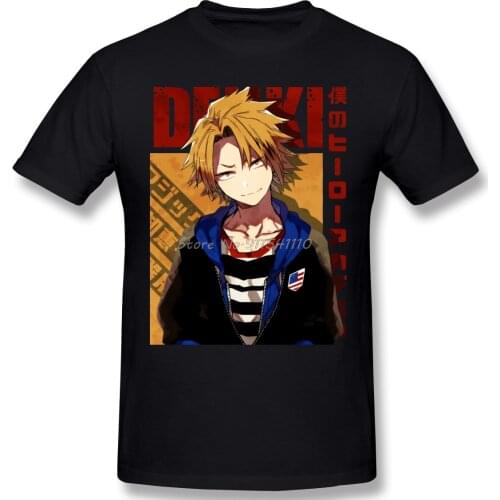 Boku No Hero Academia Anime Denki Kaminari T Shirt Oversized Cotton Crewneck Short Sleeve Men Tshirt