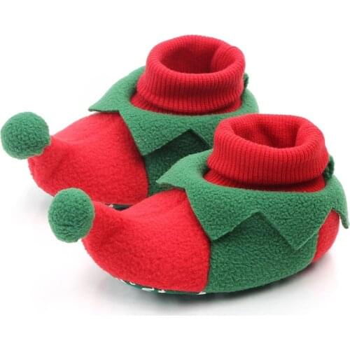 Xmas Baby Boy Girl Socks Toddler Shoes Newborn Prewalkers Booties Cotton 2021 Winter Soft Anti-slip Warm Infant Crib Shoes 0-12M
