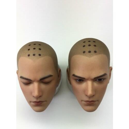 1/6 Scale Saints Debut Head PVC Soft Material Sculpt Version Blink/Close Eyes Double Head Carving Headplay for 12" Action Figure