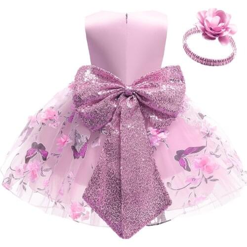 Infant Vestidos Baby Girl Clothes Baby Dress Lace Bowknot Girl Sleeveless Dress For Birthday Party Toddler Costume 1-5 Years Old
