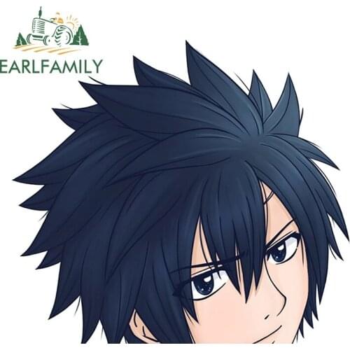 EARLFAMILY 13cm x 11.7cm for Fairy Tail Gray Peeker Car Stickers Waterproof Anime DIY Trunk VAN Vehicle Window Decal Decoration
