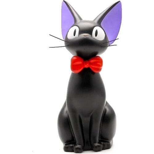 25cm My Neighbor Totoro Kiki Kikis Delivery PVC Cat Action Figure Doll Black Service Piggy Bank Resin Plastic Model