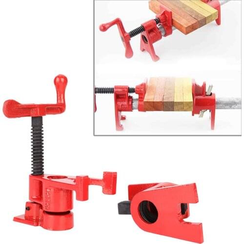 F-clamp Fixing Clip Quick Woodworking Clamp Water Pipe Clamp 3/4 Inch Wide Base Quick Release Iron and Wood Metal Clamp Kit