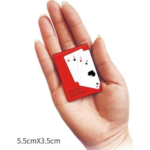 1pc Mini Solitaire Playing Cards Portable Travel Multiplayer Party Children Gift Outdoor Game Toy 5.3*3.8 Cm Board Game