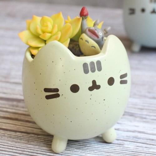 Kawaii Ceramic Flowerpot Home Decoration Ornaments Bulbasaur Succulent Planter Cute Plants Flower Pot With Hole For Dropshipping