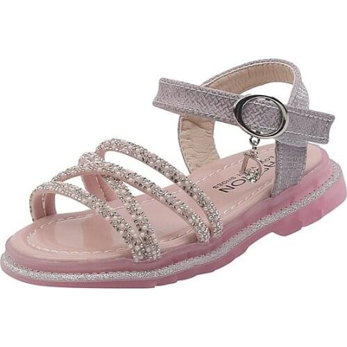 CNFSNJ new Kids sandal summer Fashion Sneakers Children Baby Girls Casual Sport Shoes princess Rhinestone Cute Shoes 26-36