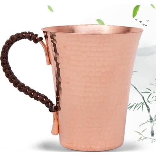 Moscow Mule Copper Mugs Solid Copper Drinking Cup for Moscow Mule Cocktail Wine Coffee Tea Drinks Beverage, 2 Sizes to Choose