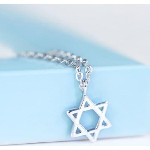 Fashion Boho Silver Color David Star Necklaces Pendants Collares Kolye Femme Choker Necklace For Women Jewelry Gift