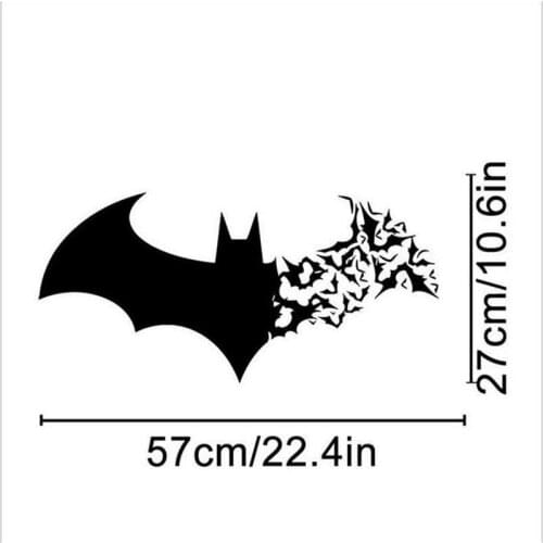 2021 Festival Halloween Bat Wall Stickers For Livingroom Waterproof Wall Decorative Stickers Black 27*57CM