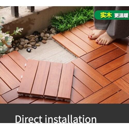 Balcony floor outdoor solid wood spelling diy pineapple grid bathroom garden non-slip anti-corrosion anti-corrosion wood