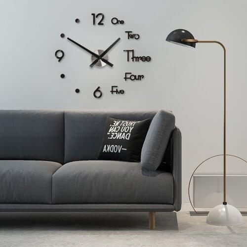 Punch-free Wall Sticker Clock DIY European Style Simple Clocks Mute Home Living Room Study Bedroom Wall Clock Modern Decor