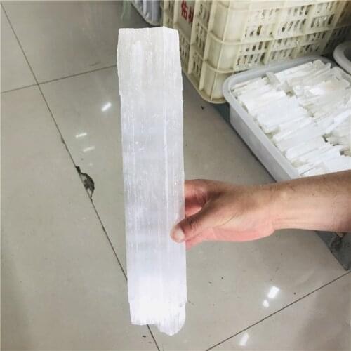 20-25cm Natural Gemstone Gypsum Selenite Sticks Wands Energy Raw Stones Selenite