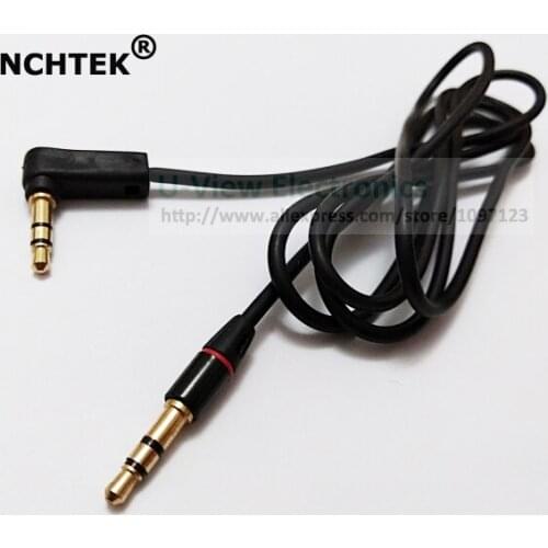 NCHTEK 90 Degree Angled 3.5MM Stereo Male to 3.5MM Male Audio Extension Cable About 1M/Free Shipping/1PC