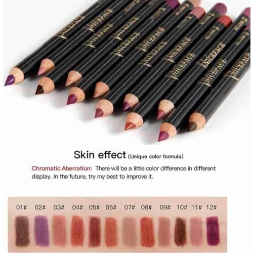 2021 New 12-color Matte Lip Liner Fashion Waterproof Long-lasting Smooth Colorful Lip Makeup Tool Cosmetics