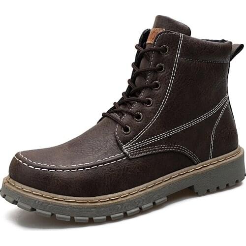 New Winter mens casual high-top shoes Plus velvet thick warm boots male students waterproof non-slip warm snow boots